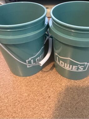 Two Teal Lowe’s mini bucket
